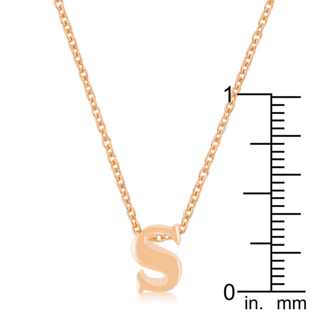 “s” Initial Necklace | Rose Gold