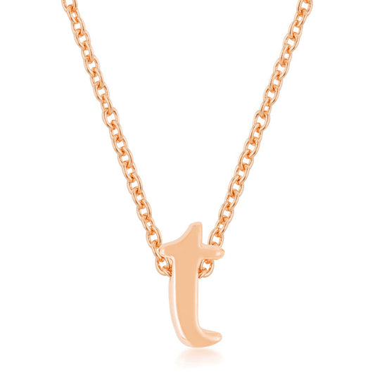 “t” Initial Necklace | Rose Gold