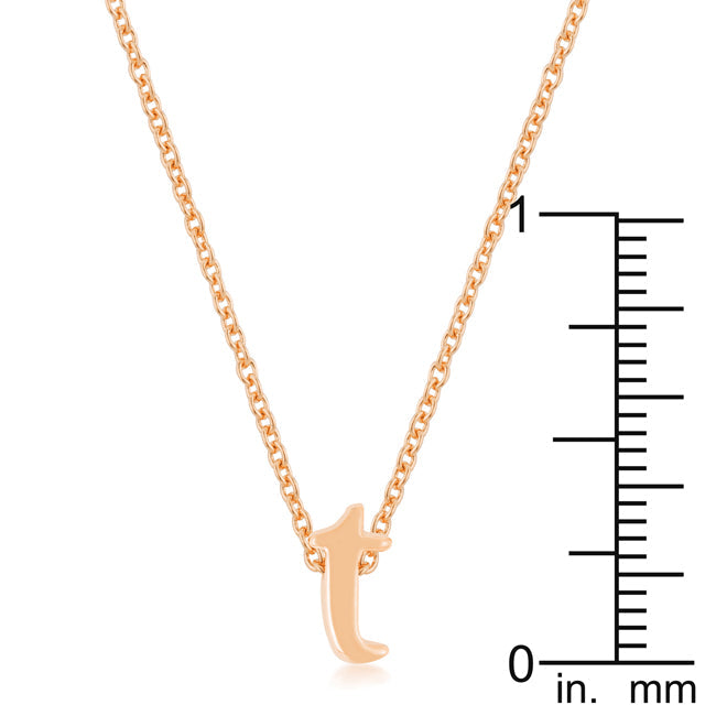 “t” Initial Necklace | Rose Gold