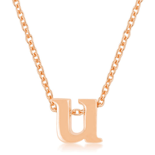 “u” Initial Necklace | Rose Gold