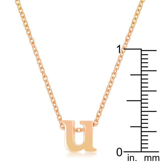 “u” Initial Necklace | Rose Gold