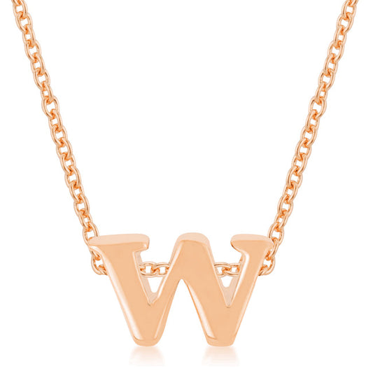 “w” Initial Necklace | Rose Gold