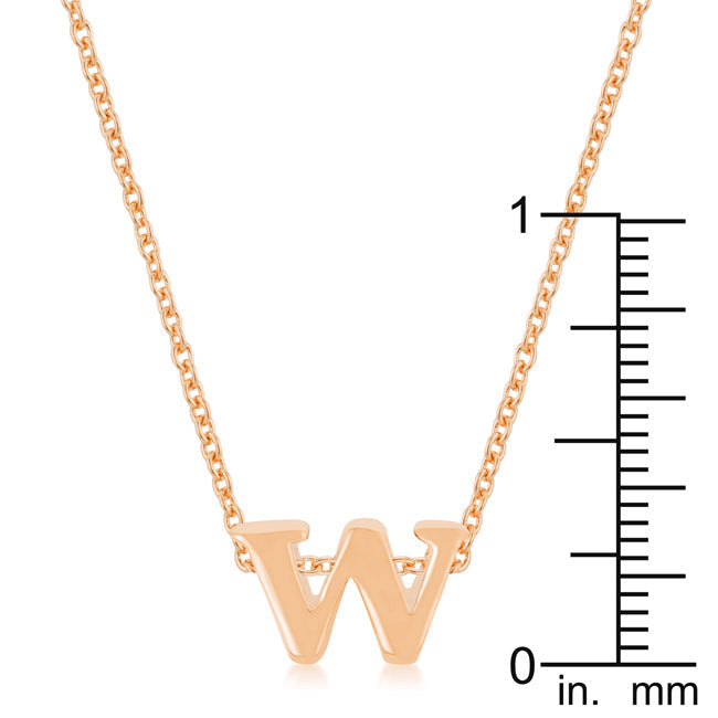 “w” Initial Necklace | Rose Gold