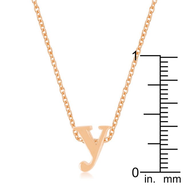 “y” Initial Necklace | Rose Gold