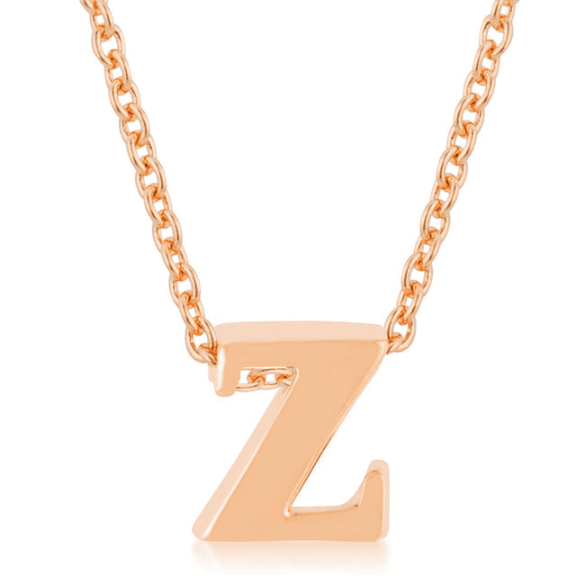 “z” Initial Necklace | Rose Gold