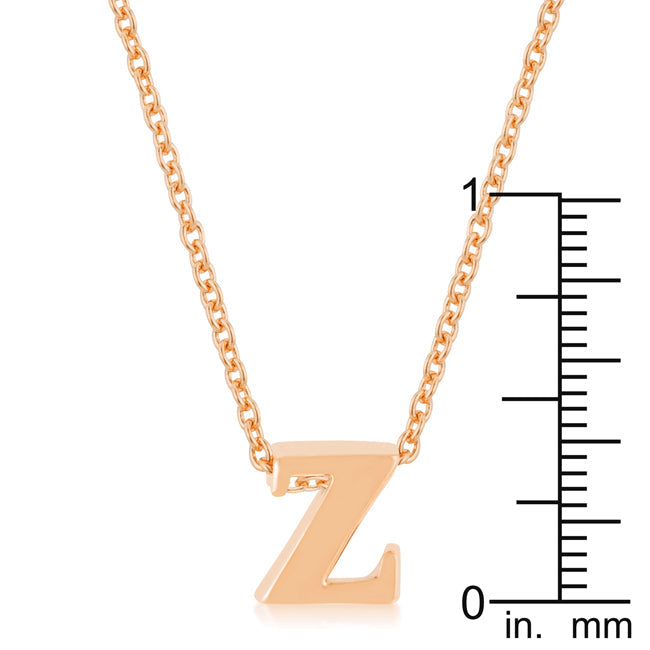 “z” Initial Necklace | Rose Gold