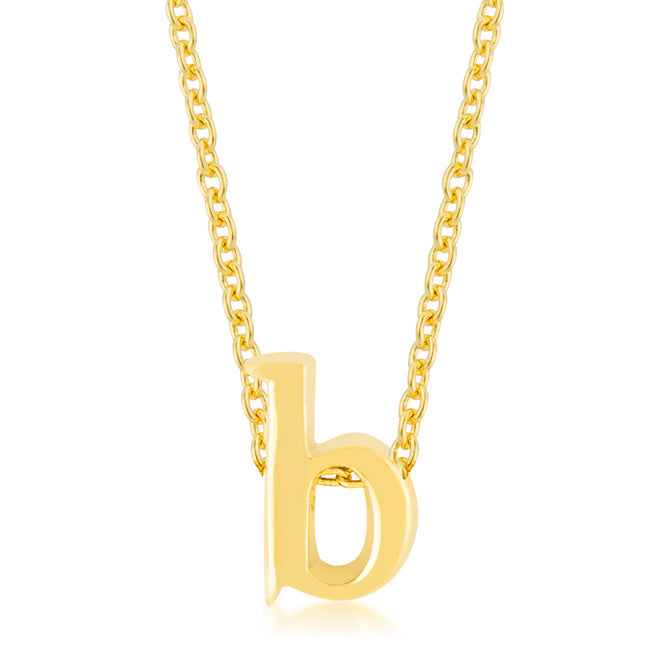 “ b” Initial Necklace | Gold