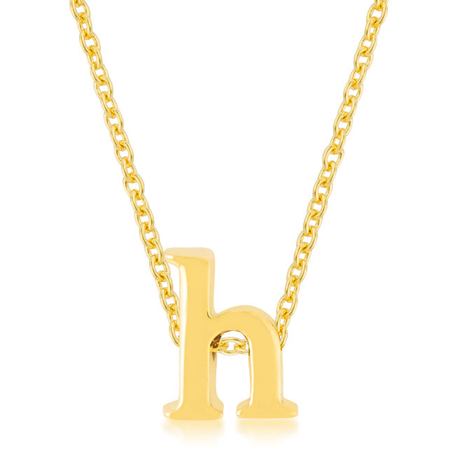 “h” Initial Necklace | Gold