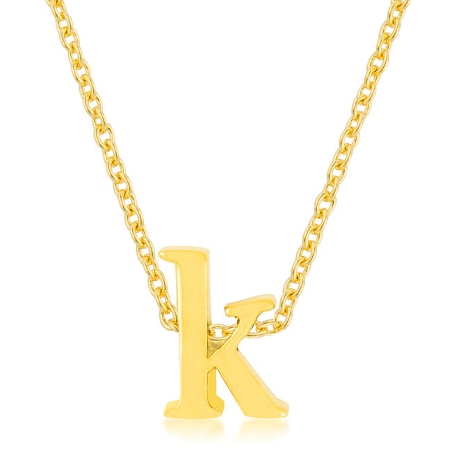 “k” Initial Necklace | Gold