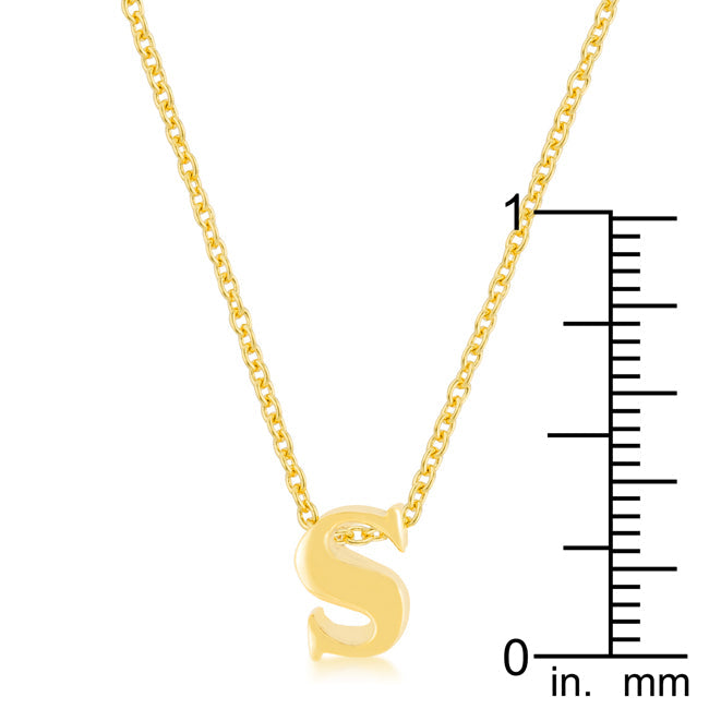 “s” Initial Necklace | Gold