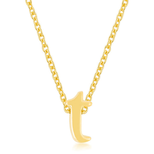 “t” Initial Necklace | Gold