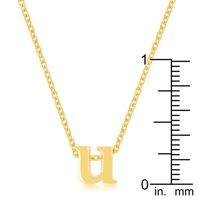 “u” Initial Necklace | Gold