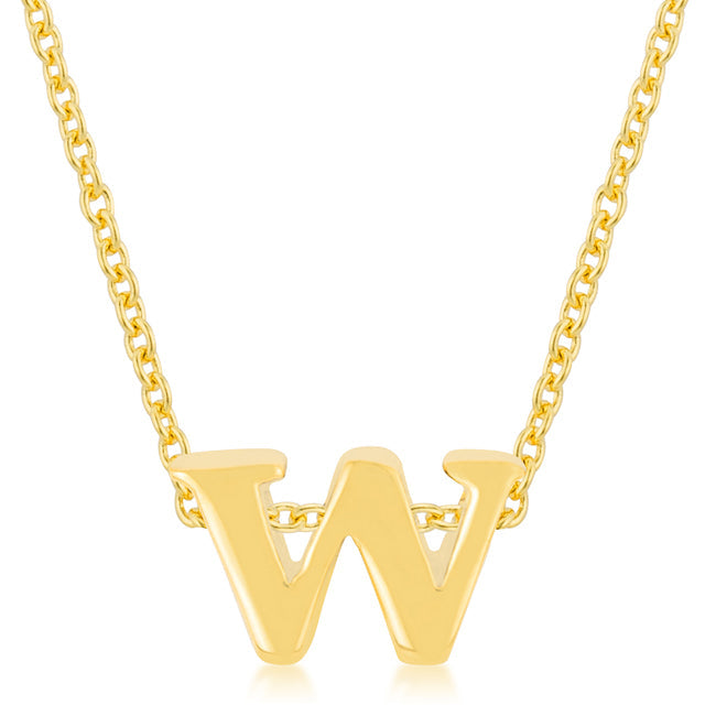 “w” Initial Necklace | Gold