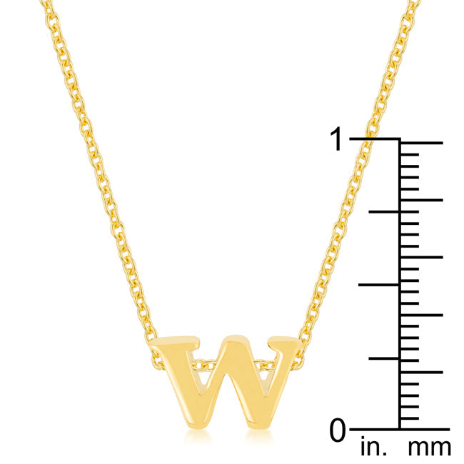 “w” Initial Necklace | Gold