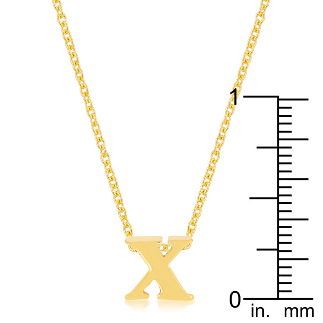 “x” Initial Necklace | Gold