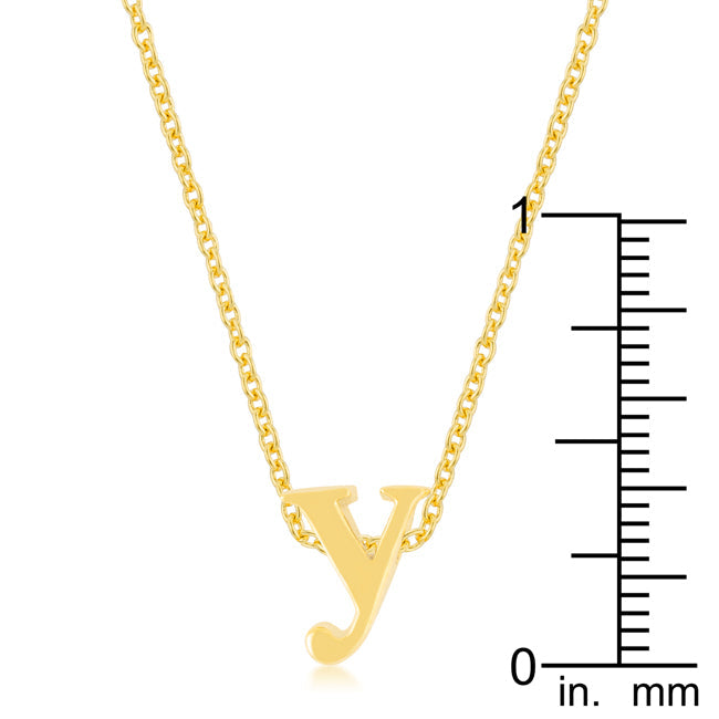 “y” Initial Necklace | Gold