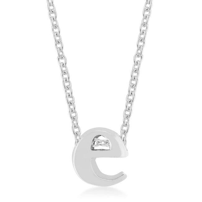 “e” Initial Necklace | Silver