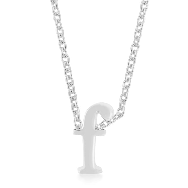 “f” Initial Necklace | Silver