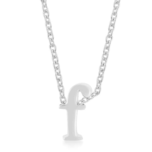 “f” Initial Necklace | Silver