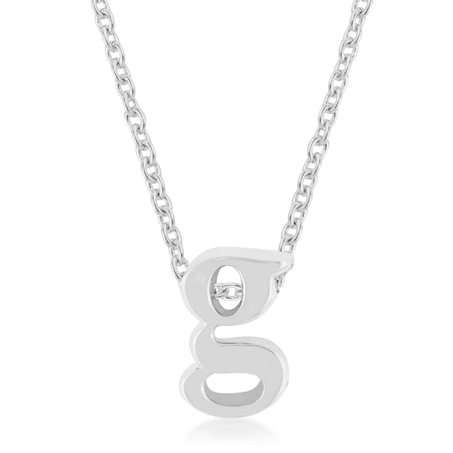 “g” Initial Necklace | Silver