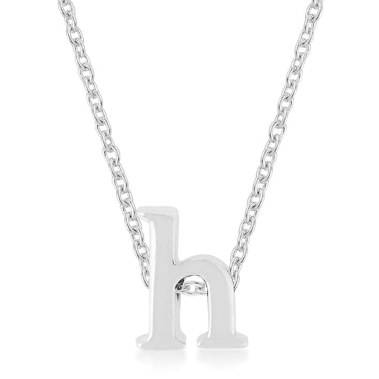 “h” Initial Necklace | Silver