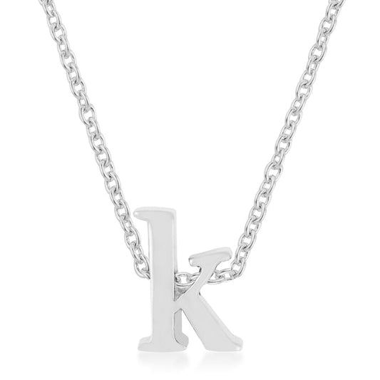 “k” Initial Necklace | Silver