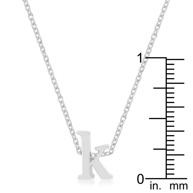 “k” Initial Necklace | Silver