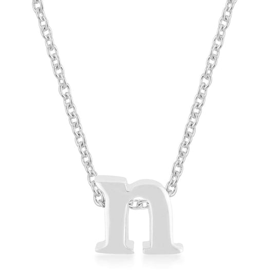 “n” Initial Necklace | Silver