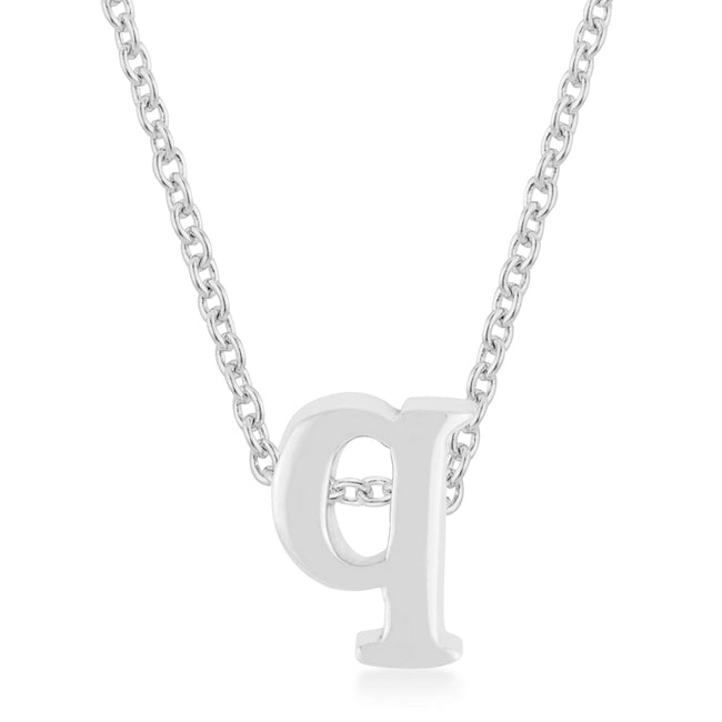 “q” Initial Necklace | Silver