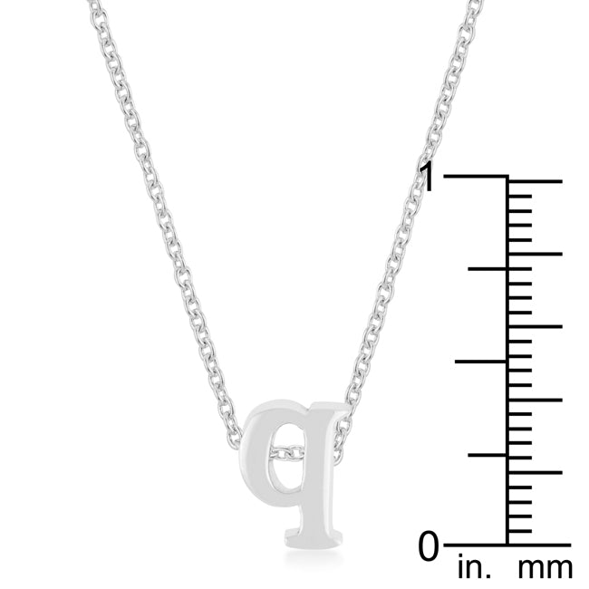 “q” Initial Necklace | Silver