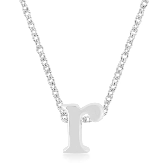 “r” Initial Necklace | Silver