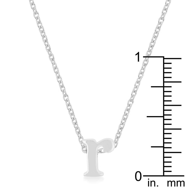 “r” Initial Necklace | Silver