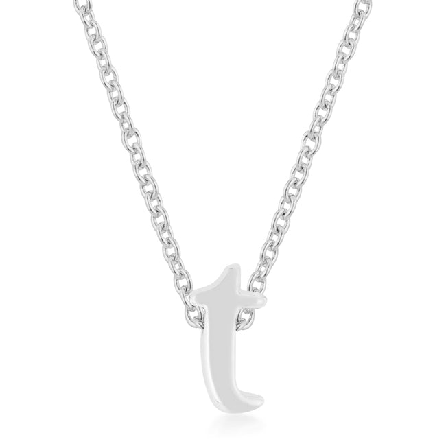 “t” Initial Necklace | Silver