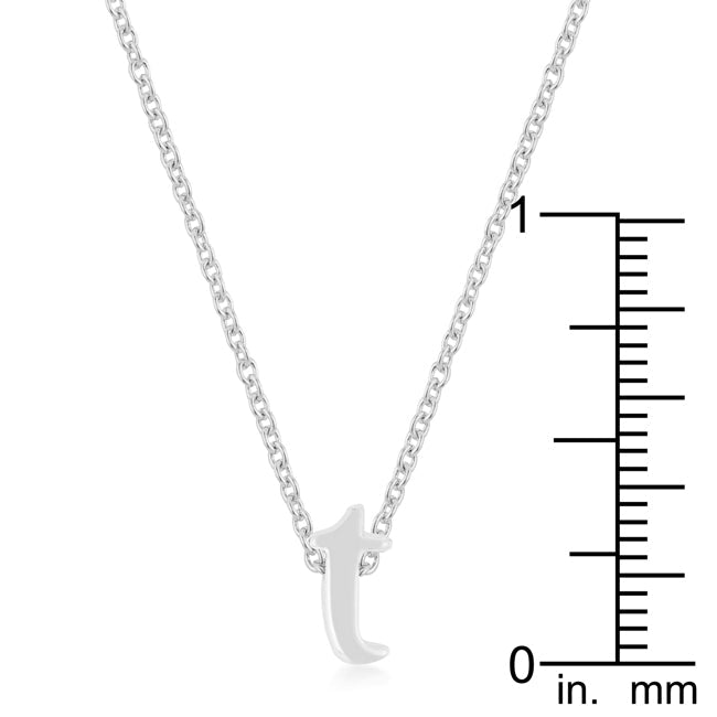 “t” Initial Necklace | Silver