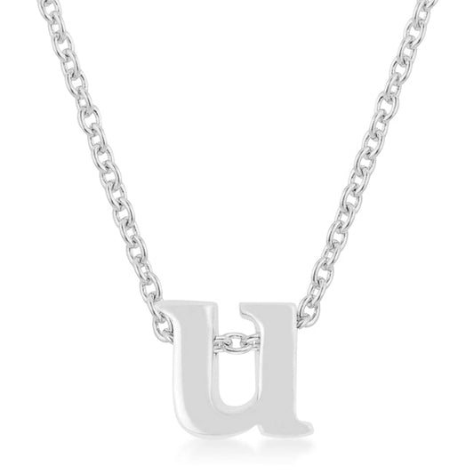 “u” Initial Necklace | Silver