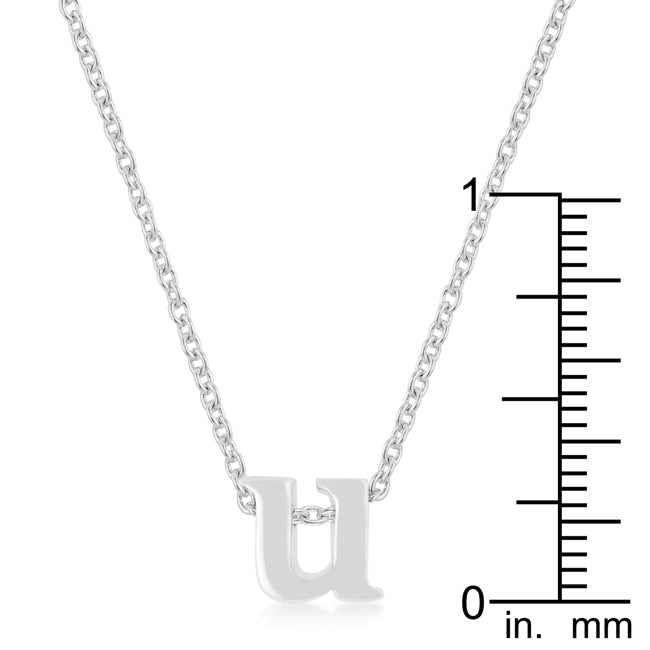 “u” Initial Necklace | Silver