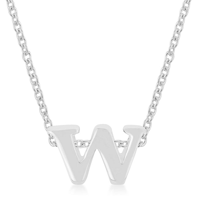 “w” Initial Necklace | Silver