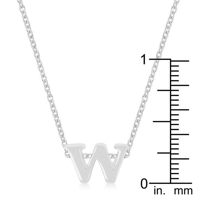 “w” Initial Necklace | Silver