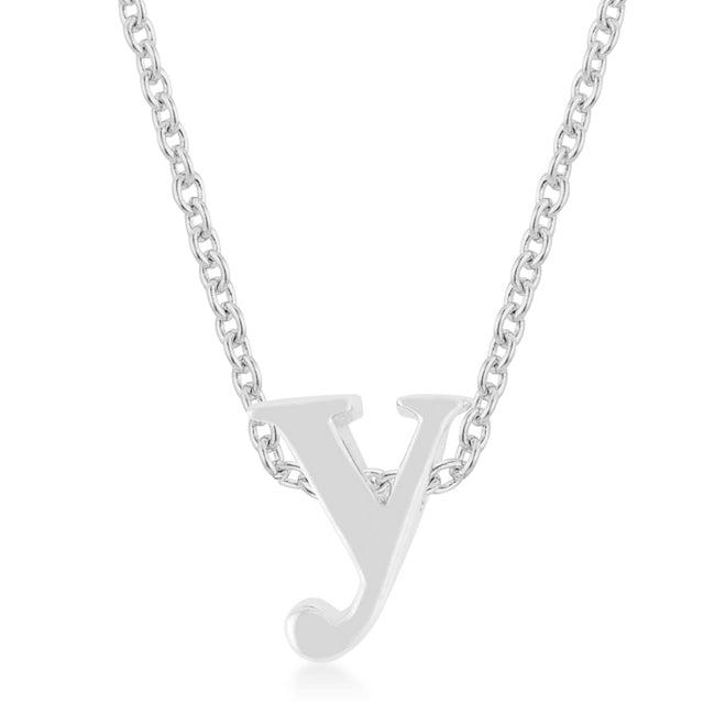 “y” Initial Necklace | Silver