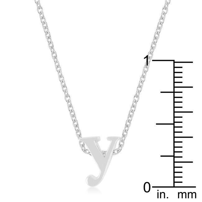 “y” Initial Necklace | Silver