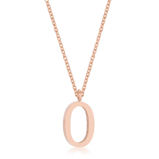 “O” Initial Necklace | Rose Gold