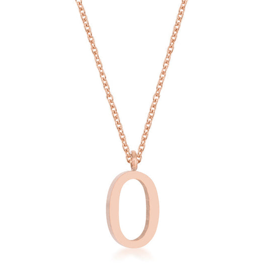 “O” Initial Necklace | Rose Gold