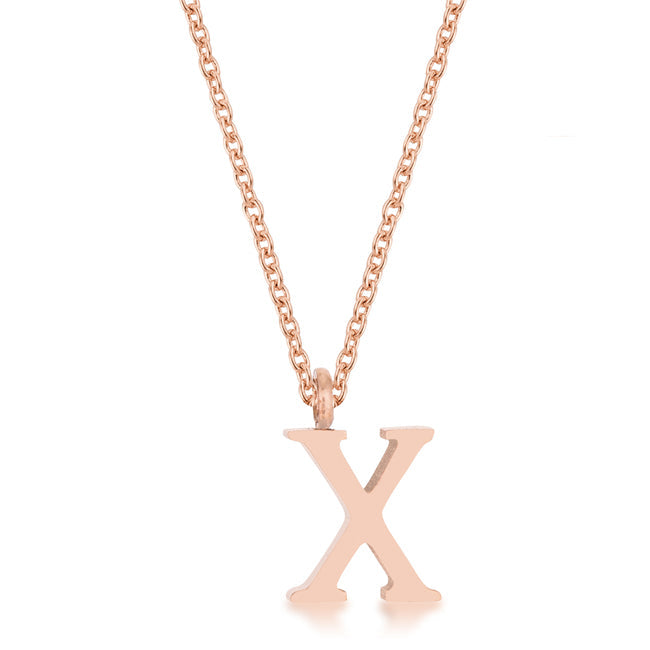 “X” Initial Necklace | Rose Gold