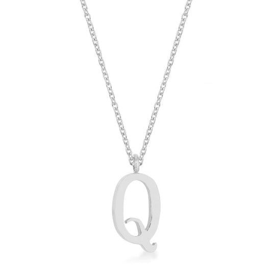 “Q” Initial Necklace | Silver