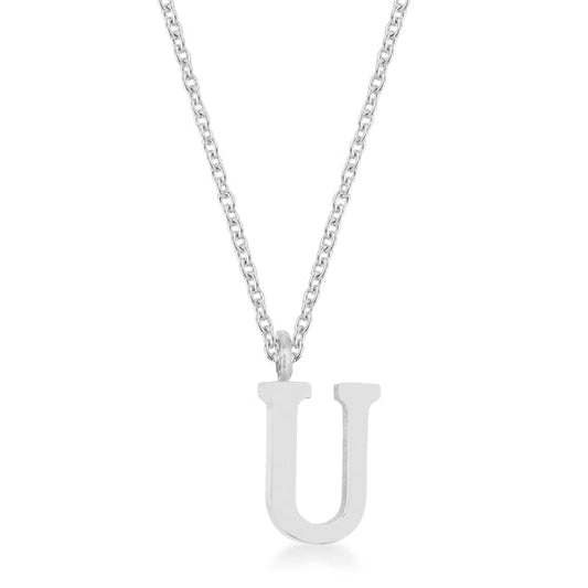 “U” Initial Necklace | Silver