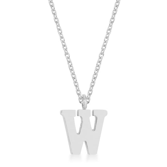 “W” Initial Necklace | Silver