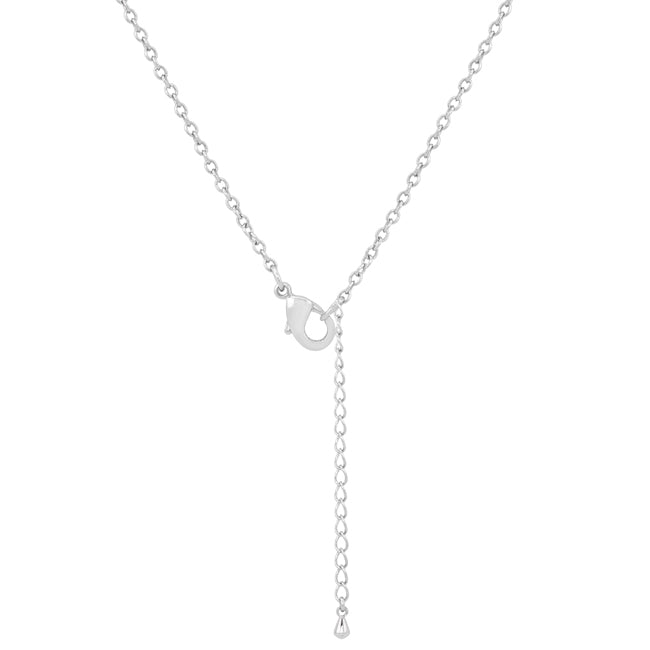 Claudia Butterfly Drop Necklace | Silver