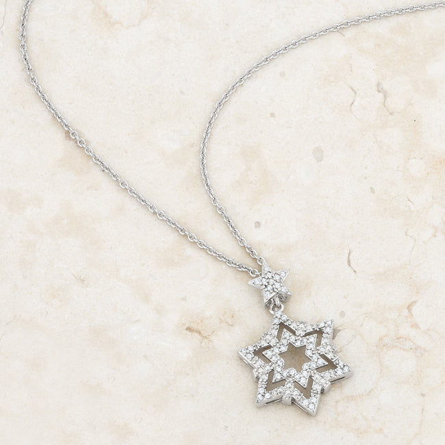 Stella Star Drop Necklace | Silver