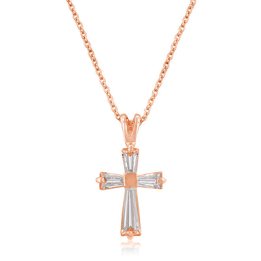 Haven Cross Necklace | Rose Gold