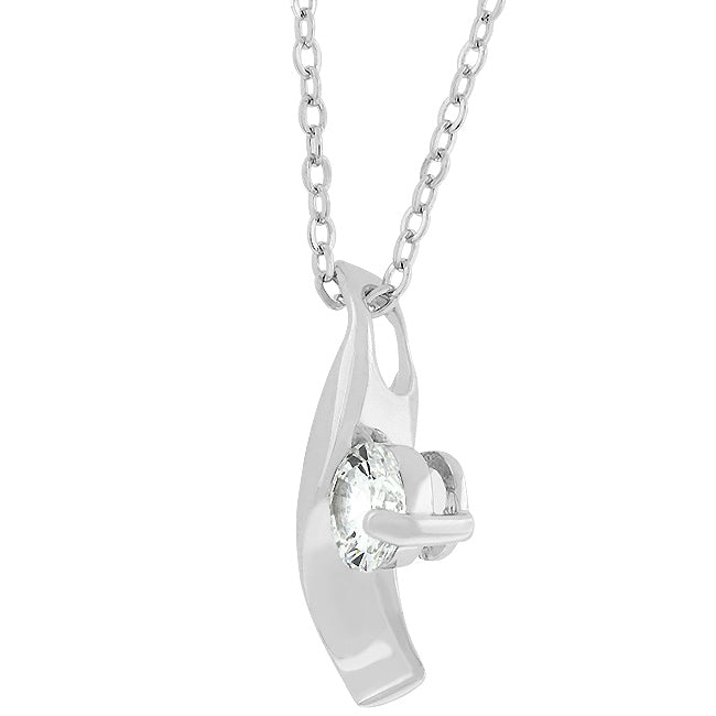 Cubic Zirconia Twist Pendant